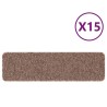 Tapis d'escalier avec dos en latex Marron 20x75 cm 