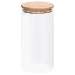 Pots de conservation en verre couvercle en bambou 4 pcs 1200 ml 