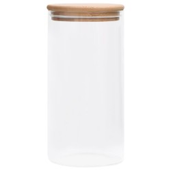 Pots de conservation en verre couvercle en bambou 4 pcs 1200 ml 