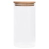 Pots de conservation en verre couvercle en bambou 4 pcs 1200 ml 