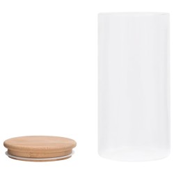 Pots de conservation en verre couvercle en bambou 4 pcs 1200 ml 