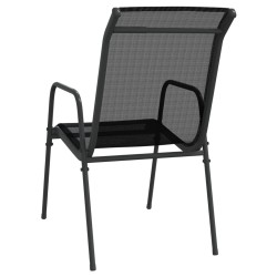 Chaises de jardin 4 pcs Acier et textilène Noir 