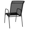 Chaises de jardin 4 pcs Acier et textilène Noir 