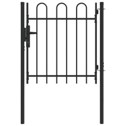 Porte de Clôture Gris 100 x 100 cm Acier revêtu de poudre 