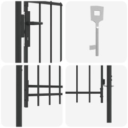 Porte de Clôture Gris 100 x 100 cm Acier revêtu de poudre 