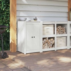 Portes de cuisine d'extérieur blanches 50x9x82 cm en bois massif de pin 