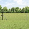 Jeu de Poteaux de Clôture Gris 0.8 x 10 m Acier galvanisé 