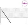 Jeu de Poteaux de Clôture Gris 0.8 x 10 m Acier galvanisé 