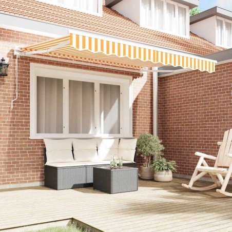 Tissu de remplacement d'auvent pour cadre de 3x2 m en jaune et blanc 