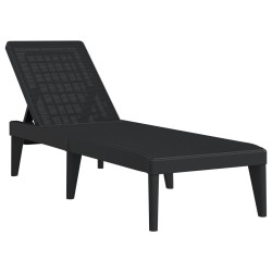 Chaise longue anthracite 186x60x29 cm PP 