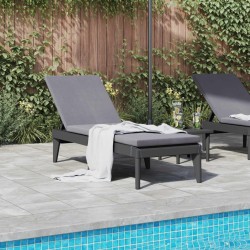 Chaise longue anthracite 186x60x29 cm PP 