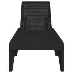 Chaise longue anthracite 186x60x29 cm PP 