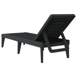 Chaise longue anthracite 186x60x29 cm PP 