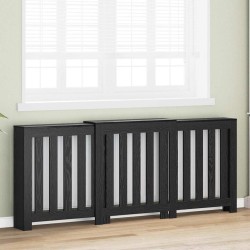 Couvre-Radiateur Chêne Noir 205x21.5x83.5 cm Bois structuré 