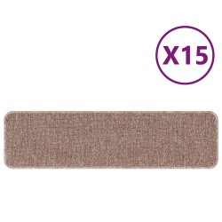 Tapis d'escalier avec dos en latex Marron clair 20x75 