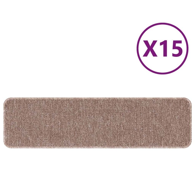 Tapis d'escalier avec dos en latex Marron clair 20x75 
