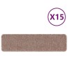 Tapis d'escalier avec dos en latex Marron clair 20x75 