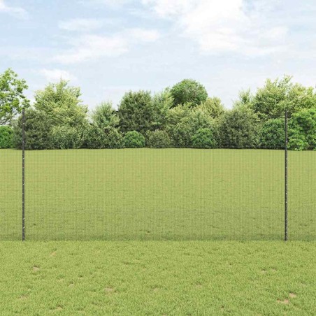 Clôture en Fil Soudé avec 10 Piquets U Grise 1,6x10 m Acier 