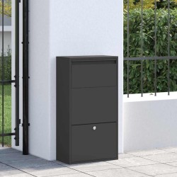 Boîte aux lettres pour colis Noire 44x22x82 cm en acier 