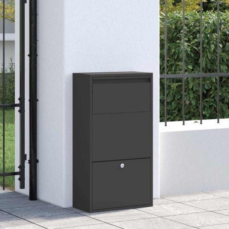 Boîte aux lettres pour colis Noire 44x22x82 cm en acier 