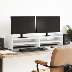 Support de moniteur blanc 100x27x20 cm bois d'ingénierie 