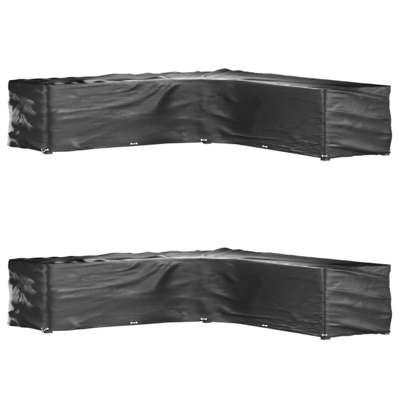 Housses de salon de jardin en forme de L 2 pcs 20 œillets Housses de salon de jardin en forme de L 2 pcs 20 œillets