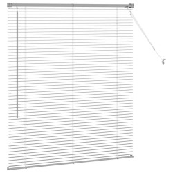 Store de Fenêtre avec des rideaux Argenté 80 x 130 cm Aluminium 