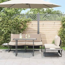 Table de Jardin Grise 100x55x70 cm DPC et Acier 