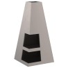 brasero avec espace de rangement pour bûches, 50 x 50 x 100 cm - acier corten 