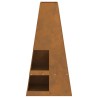 brasero avec espace de rangement pour bûches, 50 x 50 x 100 cm - acier corten 