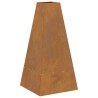 brasero avec espace de rangement pour bûches, 50 x 50 x 100 cm - acier corten 