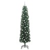 Arbre de Noël slim 300 LEDs & Ensemble de boules Vert 210 cm 