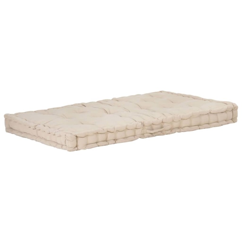 Coussin de plancher de palette Coton 120x80x10 cm Beige Coussin de plancher de palette Coton 120x80x10 cm Beige