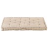 Coussin de plancher de palette Coton 120x80x10 cm Beige 
