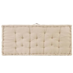 Coussin de plancher de palette Coton 120x80x10 cm Beige 
