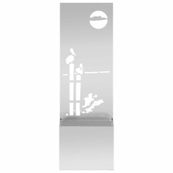 Jardinier avec Panneau Décoratif Argenté 50 x 140 cm 