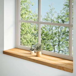 Appuis de fenêtre 2 pcs marron clair bois de chêne massif 