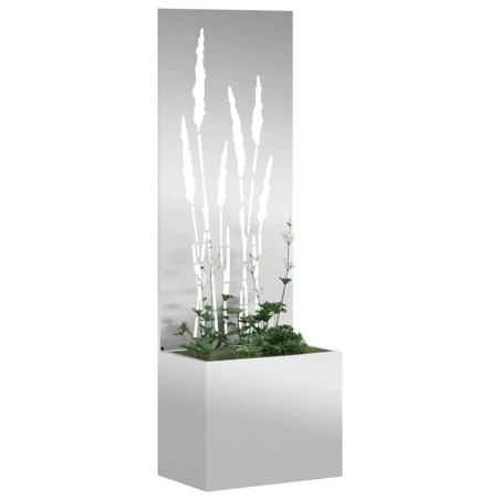 Jardinier avec Panneau Décoratif Argenté 50 x 140 cm 