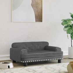 Lit pour chien gris foncé 70x45x30 cm velours 