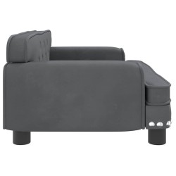 Lit pour chien gris foncé 70x45x30 cm velours 