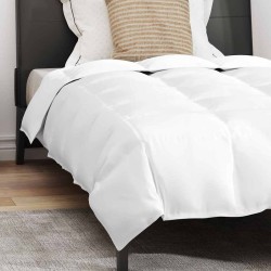 Couette avec oreiller 2 pcs Blanc 140 x 220 cm Bas 