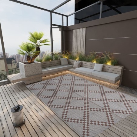 Tapis d'extérieur ARAKIL marron 140x200 cm PP 