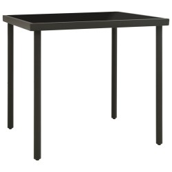 Table à dîner d'extérieur Anthracite 80x80x72 cm Verre et acier 