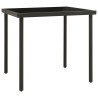 Table à dîner d'extérieur Anthracite 80x80x72 cm Verre et acier 