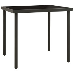 Table à dîner d'extérieur Anthracite 80x80x72 cm Verre et acier 