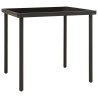 Table à dîner d'extérieur Anthracite 80x80x72 cm Verre et acier 