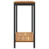 Table Extérieure Naturelle & Noire 35 x 80 x 75 cm en Bois Massif et Acier 