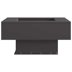 Foyer carré noir 60x60x30 cm en acier 