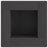 Foyer carré noir 60x60x30 cm en acier 
