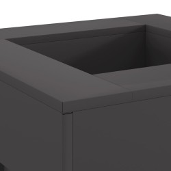 Foyer carré noir 60x60x30 cm en acier 